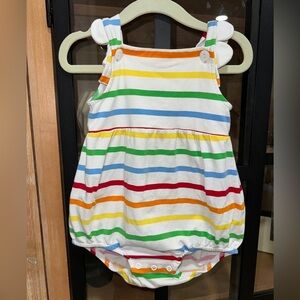 Florence Eiseman rainbow stripes scalloped bubble baby girl pima cotton toddler